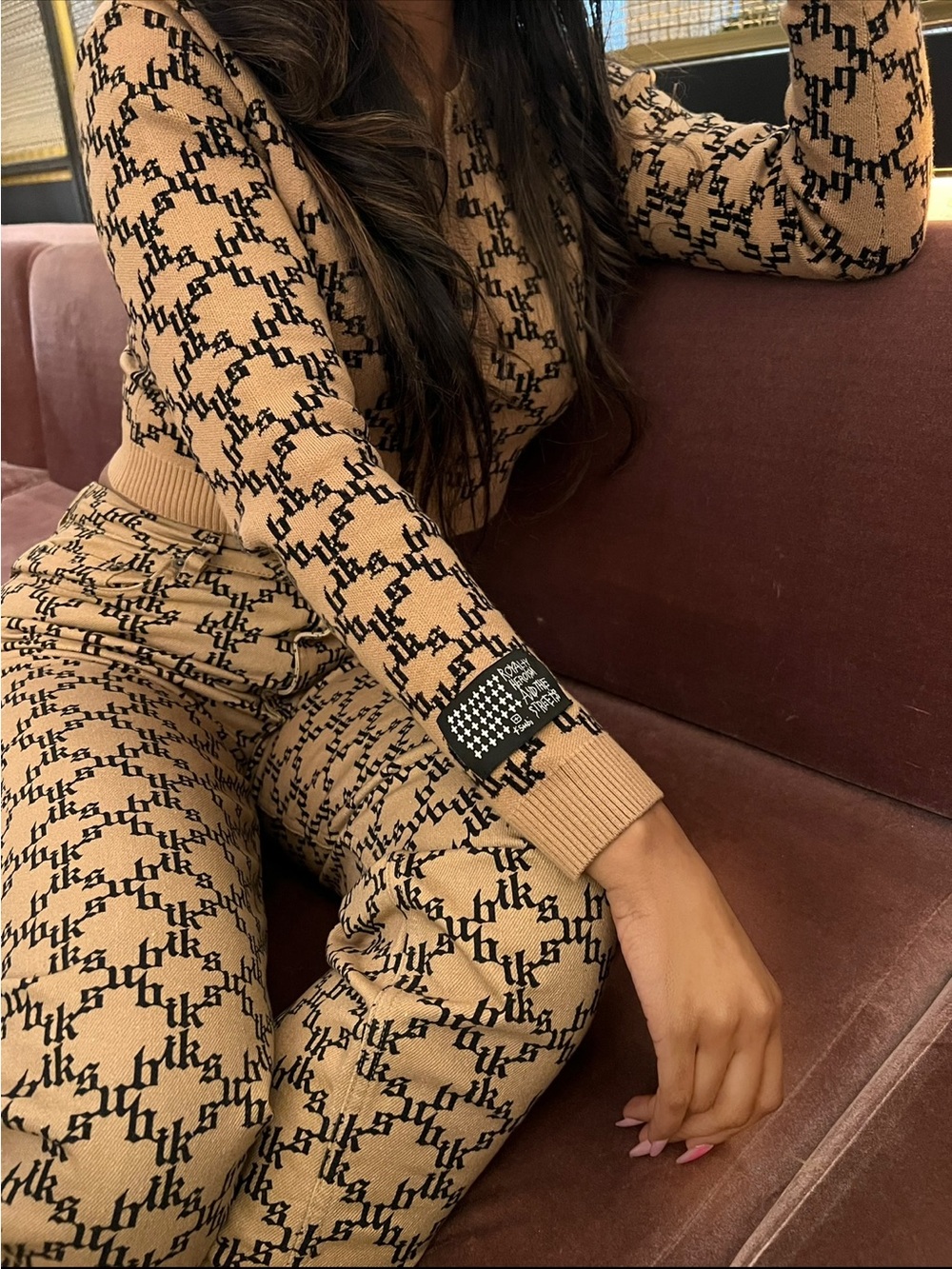 Ksubi Camel & Black Monogram Knit Set